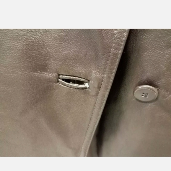 Veranesi Women's Brown large Genuine Leather Coat 18W 18 - Picture 3 of 7